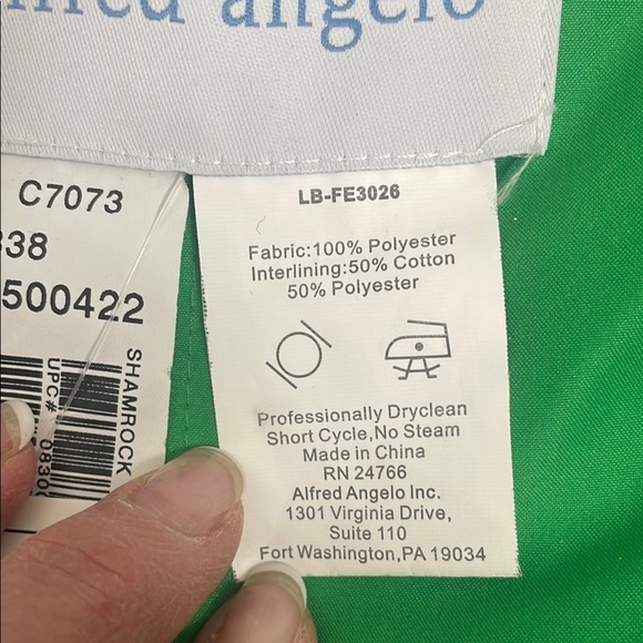 Alfred Angelo Green Strapless Dress Criss Cross Sweetheart Bodice Size 10 - Picture 7 of 7